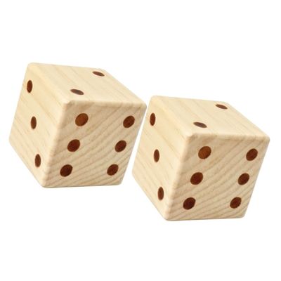 BESPORTBLE 2Pcs Large Wooden Dice Round Corner Dot Dice for Table Games DIY Crafts Safe Gaming Accessory for Adults for Home Party Entertainment