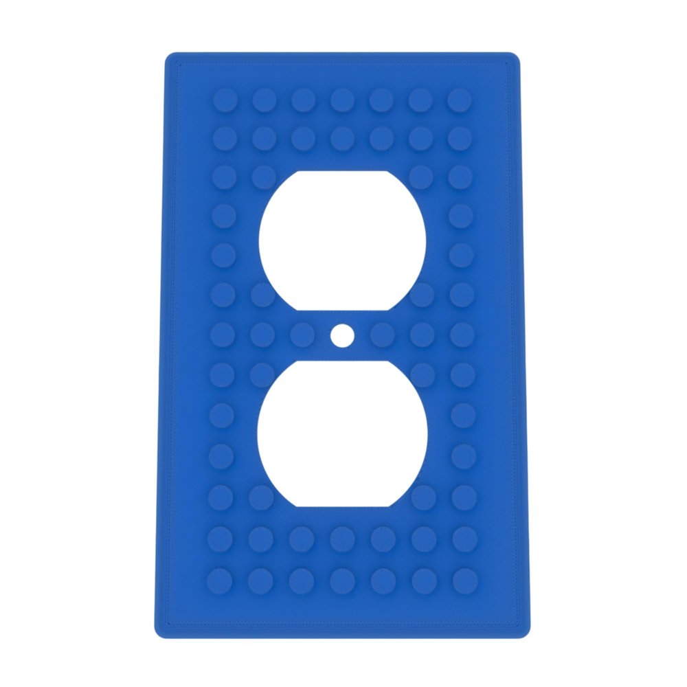 Building Brick Light Switch Cover Plate - Compatible with Standard Construction Blocks - Single Outlet Wall Plate (Cobalt Blue)