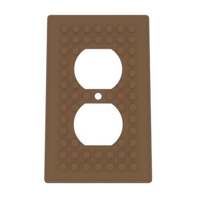 Building Brick Light Switch Cover Plate - Compatible with Standard Construction Blocks - Single Outlet Wall Plate (Cocoa Brown)