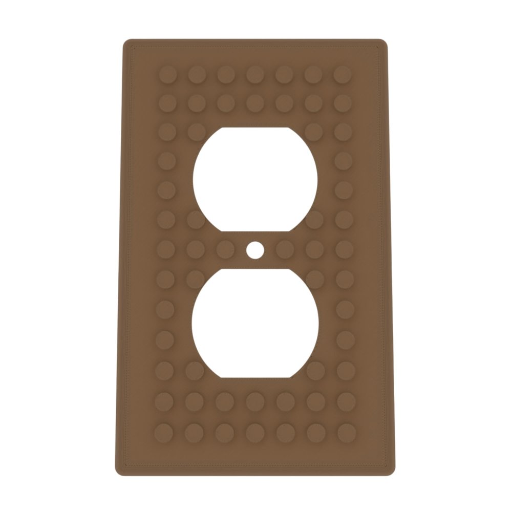 Building Brick Light Switch Cover Plate - Compatible with Standard Construction Blocks - Single Outlet Wall Plate (Cocoa Brown)