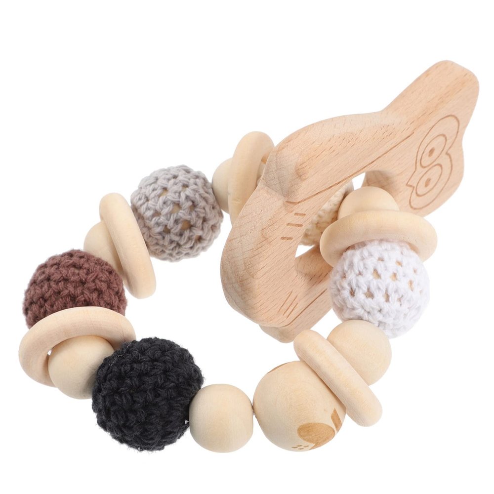 BESPORTBLE Teething Owl Beech Sensory Rattle for Months Flexible Chewable Supports Motor Skills and Sensory Development for Hands