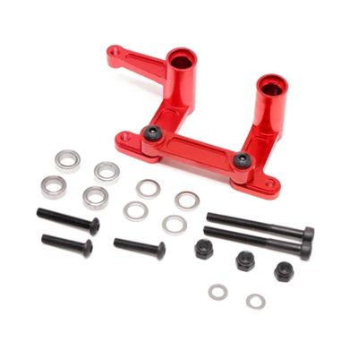 jnxwenu Alloy 1set Steering Bell and Transmission Upgrade Parts Replace 3743 Anodizing for 1/10 for Tra-xxas 2WD for SLA-sh(Red)