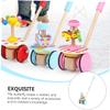 BESPORTBLE 1Pc Trolley Educational Plaything Adjustable Push Cart for Non Slip Handle Cartoon Design Easy Assembly Great Present for Learning Activities Random Color view 4