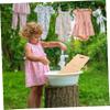 VICASKY Mini Wood Washboard for Kids Small Hand Washing Laundry Scrubber Portable Clothes Cleaning Tool for Travel and Daily Use view 4