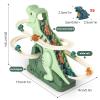 Dinosaur Chasing Race Track, Dinosaur Climbing Slide Stair Toy, Electric Dino Roller Coaster with Light and Music Electric Race Track Game Set Fun Track Slide view 2