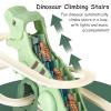 Dinosaur Chasing Race Track, Dinosaur Climbing Slide Stair Toy, Electric Dino Roller Coaster with Light and Music Electric Race Track Game Set Fun Track Slide view 3