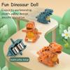 Dinosaur Chasing Race Track, Dinosaur Climbing Slide Stair Toy, Electric Dino Roller Coaster with Light and Music Electric Race Track Game Set Fun Track Slide view 4