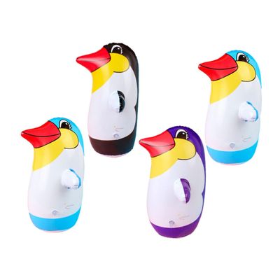 Abaodam 4pcs Colorful Penguin Tumbler Toy PVC Inflatable Animal Decor for Boys and Girls Relief Coordination Training for Home Living Room Balcony