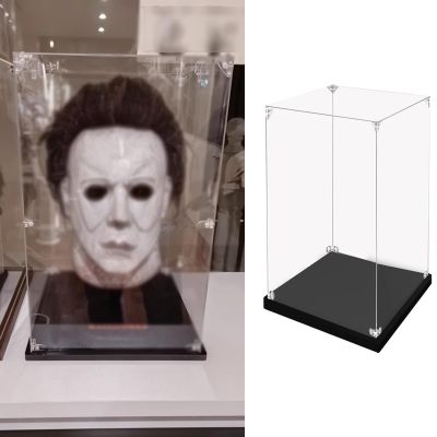 Kunovo Acrylic Display Case 16 18 20 22 24 Inch Tall Narrow Acrylic Display Box, Mask and Headgear Clear Dustproof Storage Case, Hobby Display Organizers for Figures Dolls(40x30x50cm(16"x12"x20"))