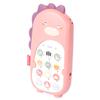 VANZACK 1PC Cartoon Mobile Phone Chewable Phone Early Childhood Bilingual Learning for Present for Months and Older Pink Dinosaur view 1