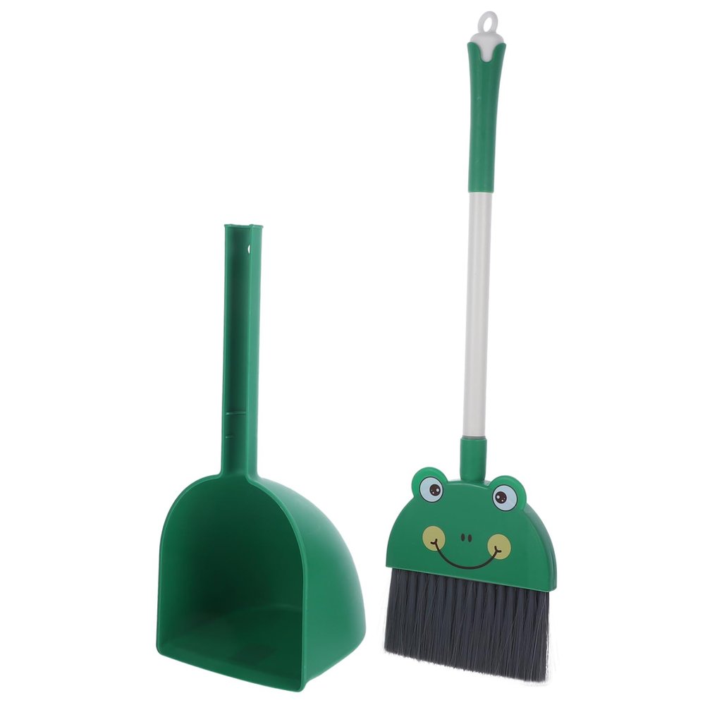 IWOWHERO Cartoon Kids Broom and Dustpan Set Toddler Cleaning Tools for Home Use Small Size Material for Preschool and Kindergarten