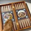 19-inch Backgammon Set for Adults Persian Khatam Large Wooden Game Board Handmade Game Sets - Gift for Dad, Husband, Birthdays view 4
