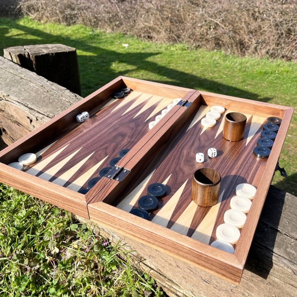 20-inch Large Backgammon Sets for Adults Solid Wooden Complete Game Board Handmade Game Sets -Gift for Dad, Husband, Anniversary, Birthday