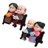 balacoo 2sets Grandpa Grandma Miniature Park Bench Ornament PVC Home Decor Miniature Landscape for Bonsai Figures view 1