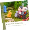 balacoo 2sets Grandpa Grandma Miniature Park Bench Ornament PVC Home Decor Miniature Landscape for Bonsai Figures view 4
