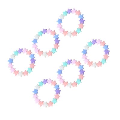 Beaupretty 24pcs Boys and Girls Pentagram Beaded Bracelet Acrylic Wrist Chain for Girls for Birthdays and Festivals Chic Five-pointed Star Design