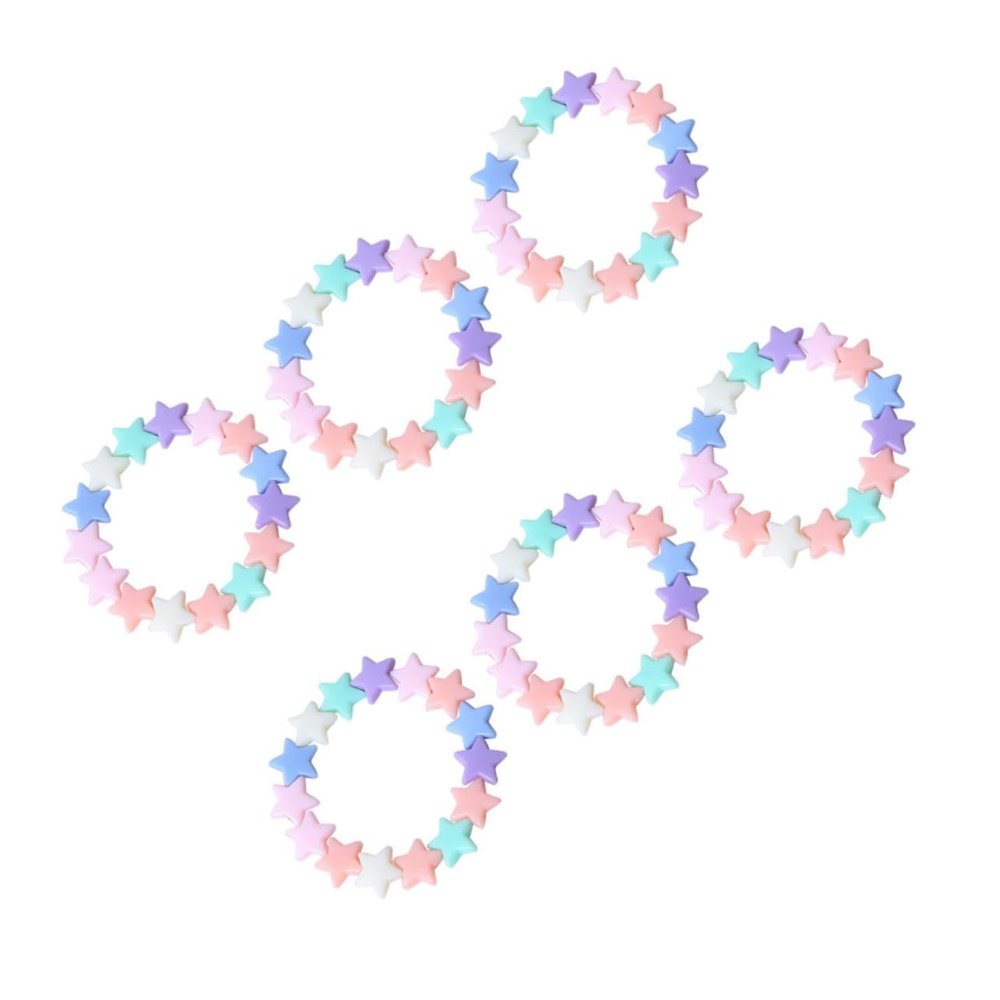 Beaupretty 24pcs Boys and Girls Pentagram Beaded Bracelet Acrylic Wrist Chain for Girls for Birthdays and Festivals Chic Five-pointed Star Design