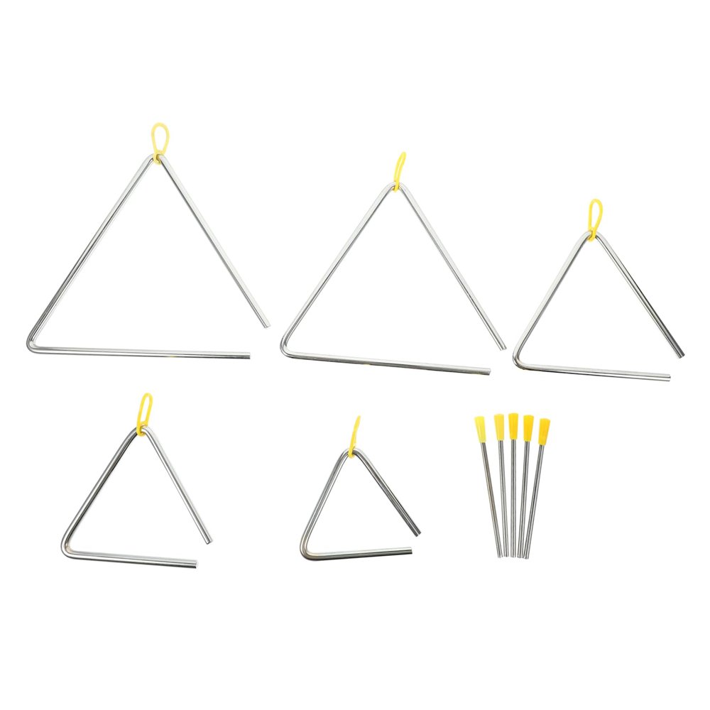 BESPORTBLE 5sets Boys and Girls Triangle Music Percussion Instrument Boy Girl Handheld Triangle Strikers Rhythm Sticks for and Bulk