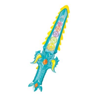 LIOOBO Luminous for Kids Electric Plastic Gear Pattern Sword Sound and Lights 1 Piece Plaything for Boys and Girls for Parties and Outdoor Fun Random Color Sky-Blue