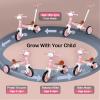 5-in-1 Toddler Tricycle with Lights & Music, Adjustable Push Kids Bike for 1-5 Year Olds, Toddler Balance Bike & Tricycle for Boys & Girls, Birthday Gift for 1 2 3 4 5 Year Old Kids (Pink) view 2