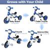 Toddler Balance Bike with Light & Music, Tricycle for Toddlers 1-5 Year Olds, Toddler Tricycle for Boys Girls, Kids Bicycle with Removable Pedal, Birthday Gifts for 1 2 3 4 5 Year view 2
