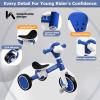 Toddler Balance Bike with Light & Music, Tricycle for Toddlers 1-5 Year Olds, Toddler Tricycle for Boys Girls, Kids Bicycle with Removable Pedal, Birthday Gifts for 1 2 3 4 5 Year view 3