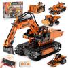 5in1 STEM Building Kits for Kids, STEM Building Toys for Kid, Remote & APP Controlled Excavator/Crane/Bulldozer/Road Roller/Dump Trucks Building Blocks Set for Boys Girls Birthday Xmas Idea Gifts view 1