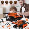 5in1 STEM Building Kits for Kids, STEM Building Toys for Kid, Remote & APP Controlled Excavator/Crane/Bulldozer/Road Roller/Dump Trucks Building Blocks Set for Boys Girls Birthday Xmas Idea Gifts view 3
