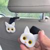 2PCS 3D Cartoon Cat Car Seat Headrest Hooks  Universal Hangers for Handbags, Coats & Accessories, Cute Organizer (4Pcs White) view 3