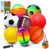 COAMZPARTY 8 Pack Balls for Toddlers Kids, 5 Inch Soccer Balls, Football, Basketball, Beach Balls, Kickball for Outdoor & Indoor Games, Sport Ball Set with Pump and Storage Bag, Boys and Girls Gift view 1
