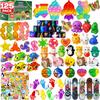 125 Pcs Party Favors Fidget Toys Pack, Randomly Selected Pop Sensory Set 65 Stickers Gifts for Kids Adults Boy Girl Stocking Stuffers Autistic Goodie Bag Filler Treasure Box Classroom Prizes School view 1