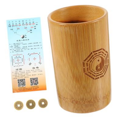 Abaodam Divination Game Pot Bamboo Fortune Pot Chinese Props Coins Sticks for Home Temple