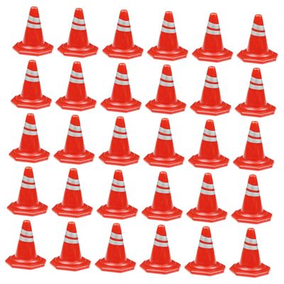 Abaodam 50pcs Traffic Sign Toys Mini Traffic Cones Road Cones for Boys and Girls Learning Toys Road Sign Models