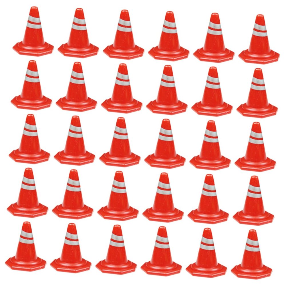 Abaodam 50pcs Traffic Sign Toys Mini Traffic Cones Road Cones for Boys and Girls Learning Toys Road Sign Models