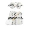 LYBHYQTII Clothes for 17cm Collectible Dolls, Premium Dolls Accessories with Luxury Chic Style Checkered Bow Set, High-End Fashion Outfit for Play & Display (Including Bag) - White view 1