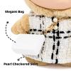 LYBHYQTII Clothes for 17cm Collectible Dolls, Premium Dolls Accessories with Luxury Chic Style Checkered Bow Set, High-End Fashion Outfit for Play & Display (Including Bag) - White view 3
