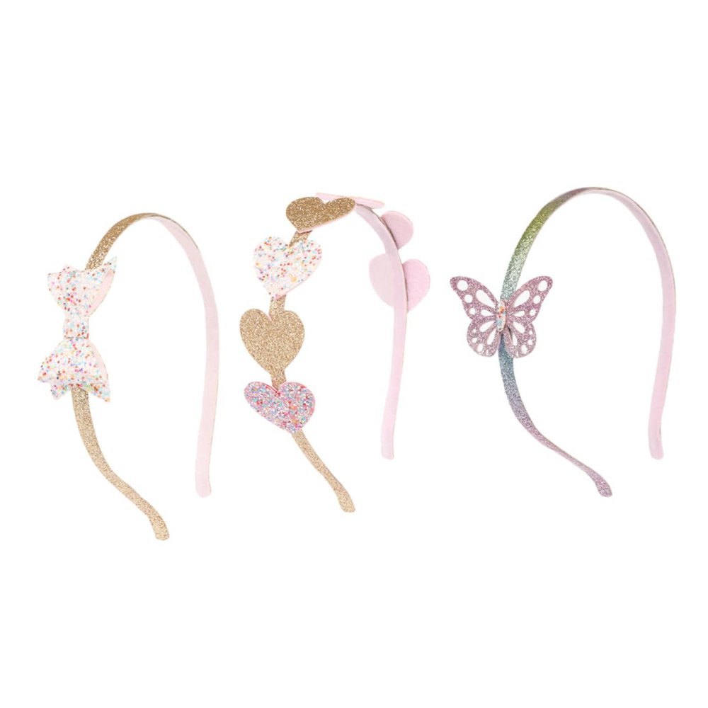 minkissy 3pcs Girls Hair Bows Girl Hair Accessories Party Headdress Sequin Heart Design