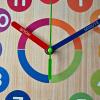 Fonowx Teaching Analog Clock for Kids Hanging School Educational Toy Easy to Read Classroom Wooden Non Ticking Silent view 2