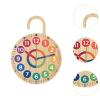 Fonowx Teaching Analog Clock for Kids Hanging School Educational Toy Easy to Read Classroom Wooden Non Ticking Silent view 4