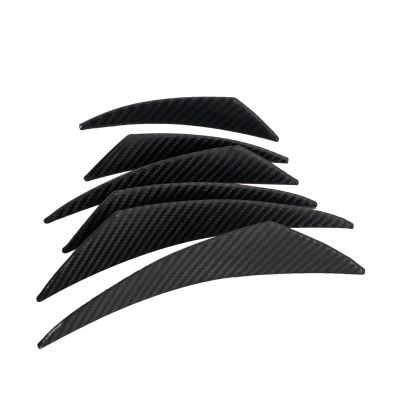6pcs/set Universal Front Bumper Lip Decoration Diffuser Splitter Fins Body Spoiler(Carbon Fiber 6pcs)