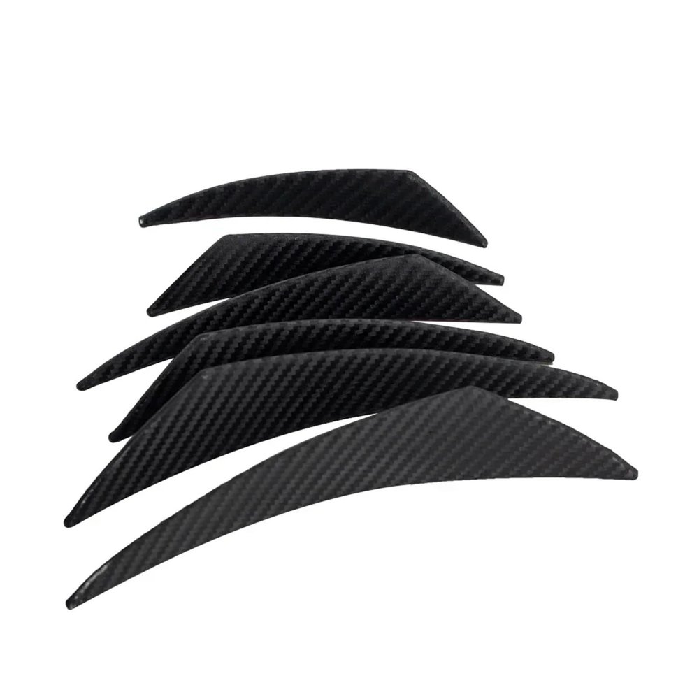 6pcs/set Universal Front Bumper Lip Decoration Diffuser Splitter Fins Body Spoiler(Carbon Fiber 6pcs)