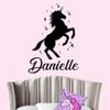 Unicorn Wall Art Sticker Personalised Name Custom Kids Girls Bedroom Baby Room Nursery Interior Decor Vinyl Window Decal 57x78cm view 1