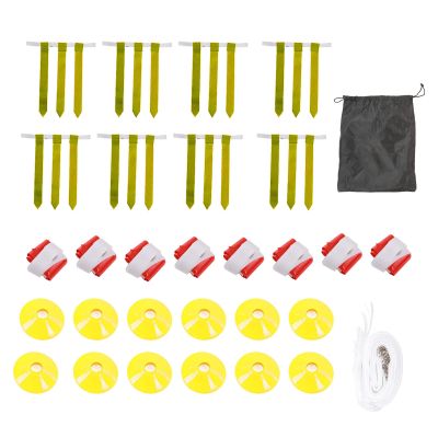 Flag Football Set for mini Teens Adults, 14 Belts and 42 Flags, Tear Away, Durably Material, Safe Non Collision Sport, Indoor Outdoor Training Games (Red and Yellow)