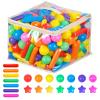 Ball Pit Balls for Kids, Pool Toys Thicken Soft Plastic Balls for Ball Pit BPA Free Toddler Toy 3 Shapes (Balls, Star, Stick) Mixed Rainbow 200pcs view 1