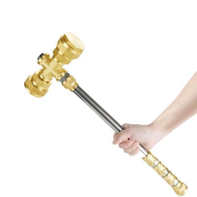 Creative toy accessories Halloween props, manually re-assemble high quality metal Thor weapons! Golden hammer (assemble by yourself upon receipt) (005)