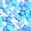 Ball Pit Balls for Kids, Pool Toys Thicken Soft Plastic Balls for Ball Pit BPA Free Toddler Toy 3 Shapes (Balls, Star, Stick) Mixed White Blue Green 200pcs view 2