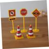 CORHAD 10sets Educational Traffic Toys for Boys and Girls Road Sign Models Miniature Traffic Light Decor view 2