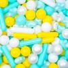 Thenese Ball Pit Balls for Kids, Pool Toys Thicken Soft Plastic Balls for Ball Pit BPA Free Toddler Toy 3 Shapes (Balls, Star, Stick) Mixed White Yellow Green 100pcs view 2