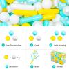 Thenese Ball Pit Balls for Kids, Pool Toys Thicken Soft Plastic Balls for Ball Pit BPA Free Toddler Toy 3 Shapes (Balls, Star, Stick) Mixed White Yellow Green 100pcs view 3