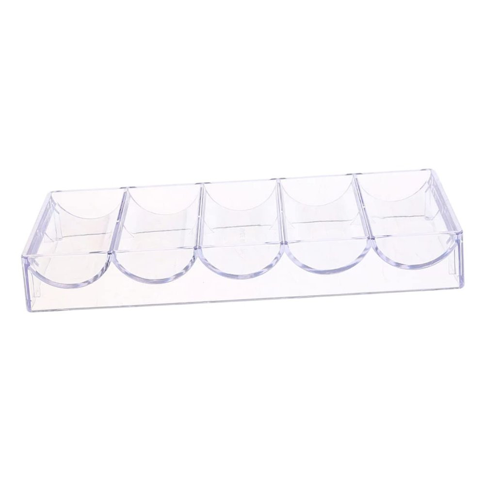 BESPORTBLE Poker Chip Rack Lid 100 Chips Capacity for Home Use Acrylic Storage Container for Game Evenings